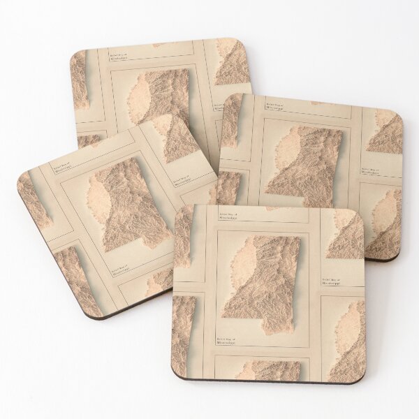 Item preview, Mississippi, USA Shaded Relief Map 3D digitally-rendered designed and sold by ThinkAboutMaps.