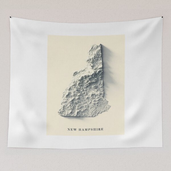 Item preview, New Hampshire, USA Shaded Relief Map 3D digitally-rendered designed and sold by ThinkAboutMaps.