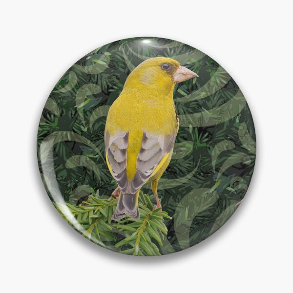 Item preview, Yellow Birds on Swirls and Evergeen Repeat 5748 designed and sold by Art in My Loft.