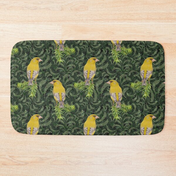 Item preview, Yellow Birds on Swirls and Evergeen Repeat 5748 designed and sold by Art in My Loft.