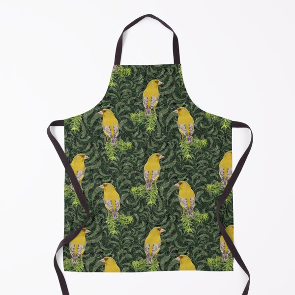 Item preview, Yellow Birds on Swirls and Evergeen Repeat 5748 designed and sold by Art in My Loft.