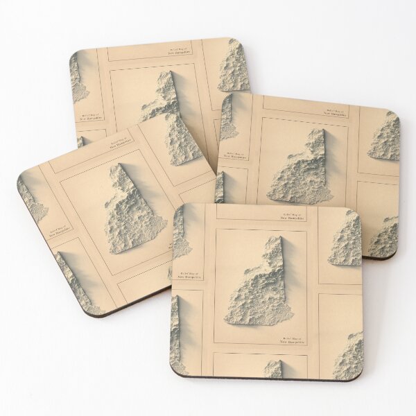 Item preview, New Hampshire, USA Shaded Relief Map 3D digitally-rendered designed and sold by ThinkAboutMaps.