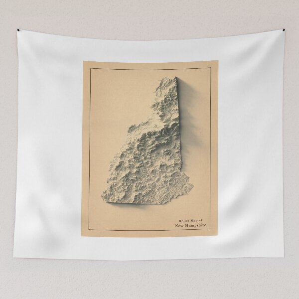Item preview, New Hampshire, USA Shaded Relief Map 3D digitally-rendered designed and sold by ThinkAboutMaps.