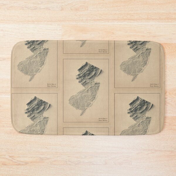 Item preview, New Jersey, USA Shaded Relief Map 3D digitally-rendered designed and sold by ThinkAboutMaps.