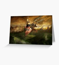 Flying Pig - Steampunk - The flying swine Greeting Card