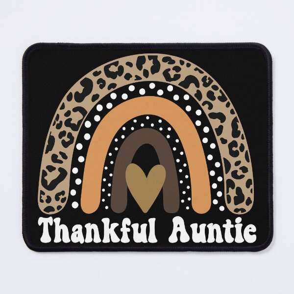 Item preview, Thankful Auntie Thanksgiving Leopard Rainbow Gift Idea for Aunt - Black designed and sold by PearlMoonGrapes.