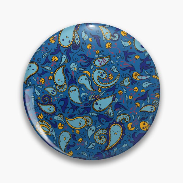 Item preview, Paisley Ghosts in Lemon Blueberry designed and sold by rikkuriffic.