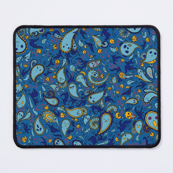 Item preview, Paisley Ghosts in Lemon Blueberry designed and sold by rikkuriffic.