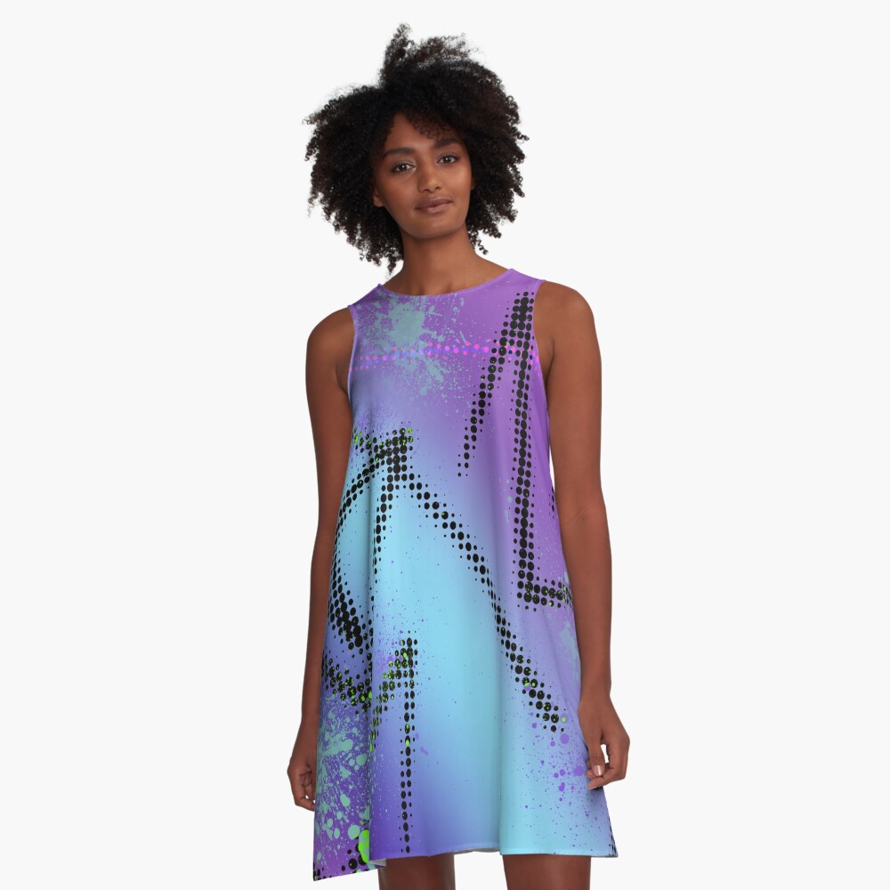 Funky Grunge Pop Punk Gradient Vibes A-Line Dress