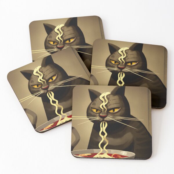 Item preview, Cat Eating Ramen designed and sold by Timegraf.