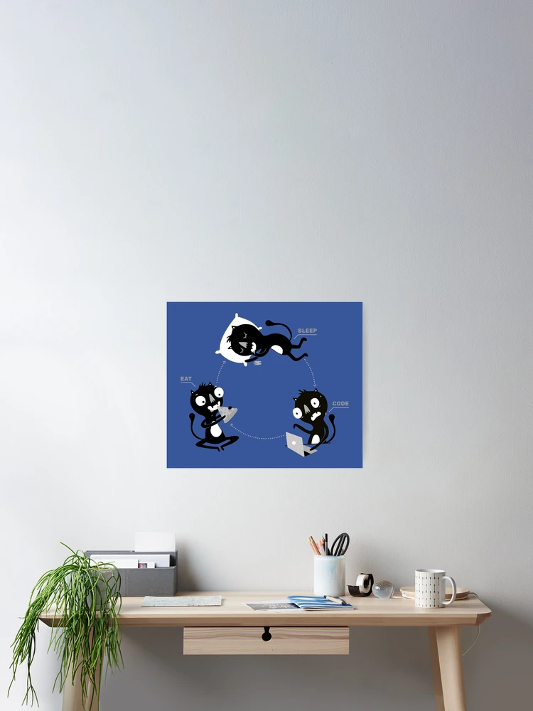 Thumbnail 2 of 3, Poster, Sleep, Code, Eat - Programming designed and sold by blushingcrow.