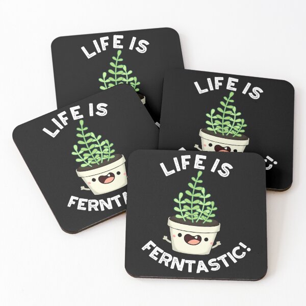 Item preview, Life Is Ferntastic Plant Funny Fern Puns (Dark BG) designed and sold by punnybone.