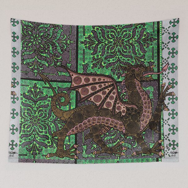 Item preview, Medieval Dragon in Green designed and sold by DrKimsFineArt.