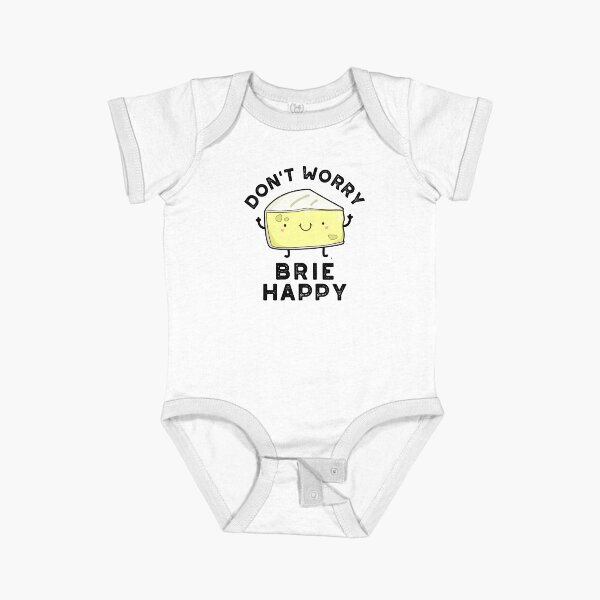 Item preview, Don't Worry Brie Happy Funny Cheese Puns  designed and sold by punnybone.