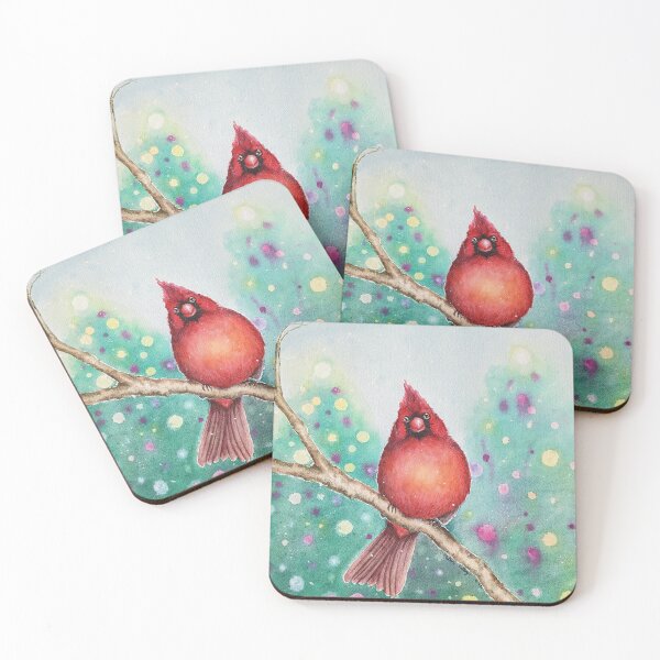 Item preview, Christmas red cardinal watercolor designed and sold by Kelley-Art.