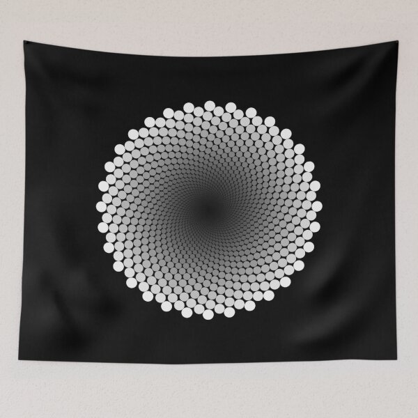 Item preview, Vortex Fractal optart optical illusion white dots black background wooh! designed and sold by OptLuv.