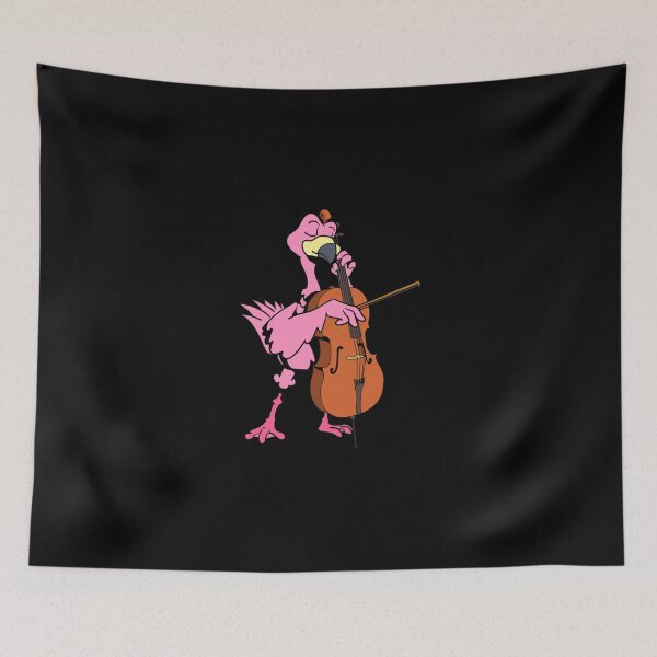 Item preview, Cartoon Flamingo Plays Cello Racerback Tank Top designed and sold by bzestore044.