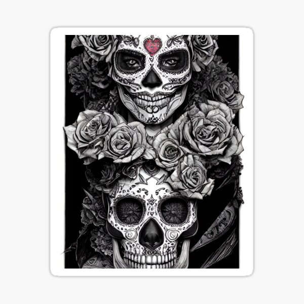 Rosie Y Que by Dave Sanchez Tattoo Art Print Day of the Dead Sugar Skull   Purple Leopard Boutique