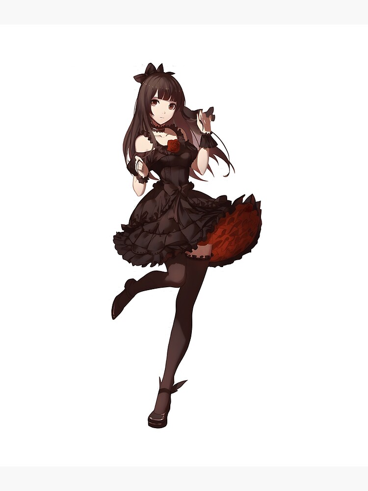 Anime girl in a dark dress 