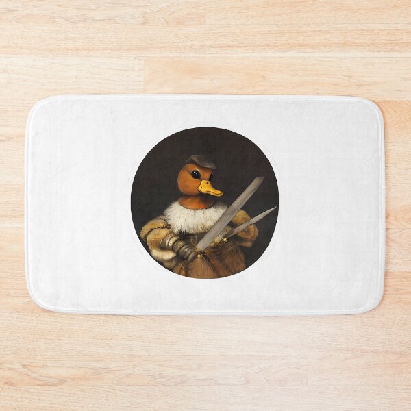 Item preview, Rembrandt Duck with Two Swords (Round Shape in Oil Painting Style) designed and sold by Digital-Davinci.