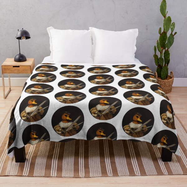 Item preview, Rembrandt Duck with Two Swords (Round Shape in Oil Painting Style) designed and sold by Digital-Davinci.