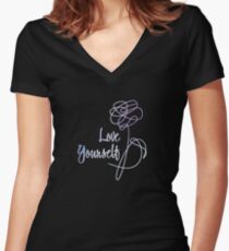 BTS - Love Yourself Black Version Women's Fitted V-Neck T-Shirt