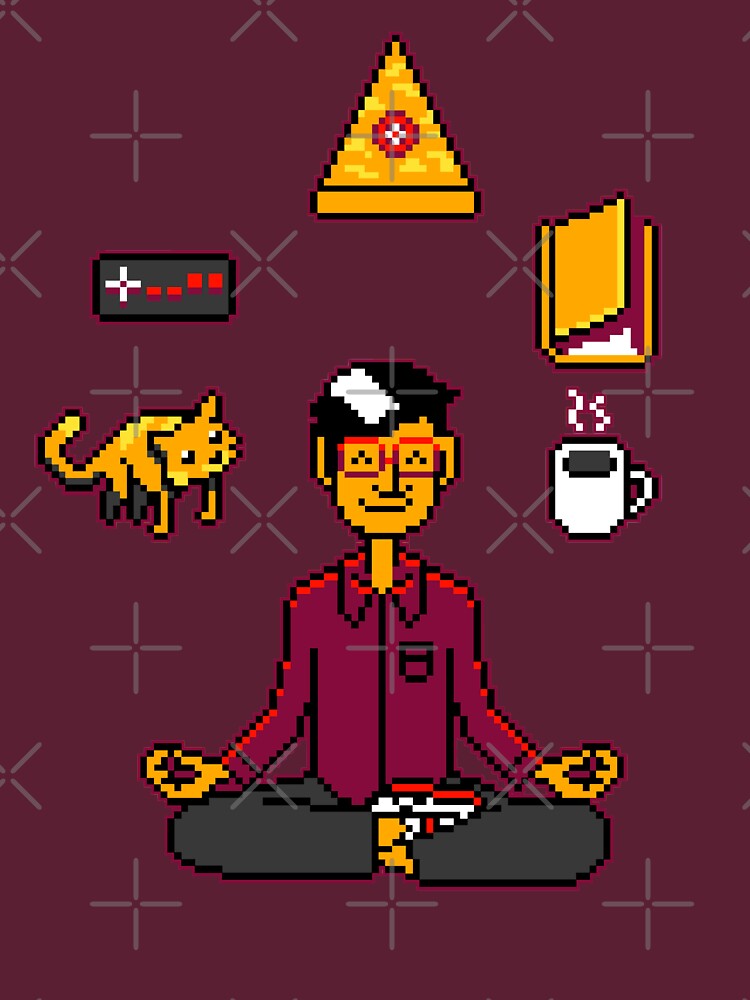Thumbnail 7 of 7, Essential T-Shirt, Meditation Games Coffee and Books designed and sold by tobiasfonseca.