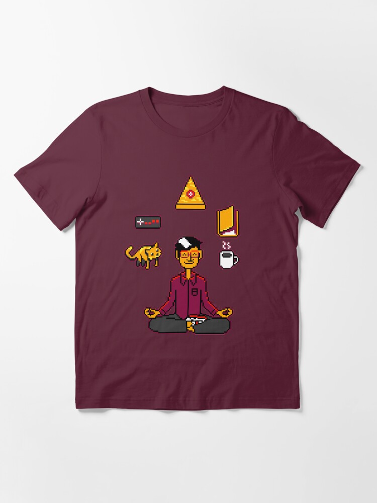 Thumbnail 2 of 7, Essential T-Shirt, Meditation Games Coffee and Books designed and sold by tobiasfonseca.
