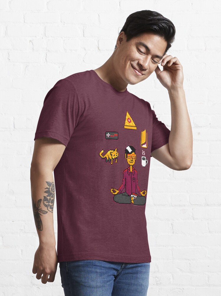 Thumbnail 3 of 7, Essential T-Shirt, Meditation Games Coffee and Books designed and sold by tobiasfonseca.