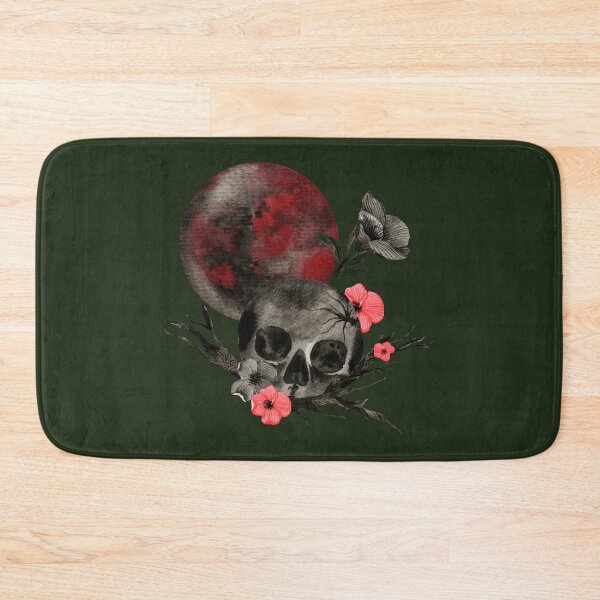 Item preview, Dark skull and blood moon watercolor painting designed and sold by pinkyfish1010.