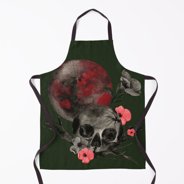 Item preview, Dark skull and blood moon watercolor painting designed and sold by pinkyfish1010.