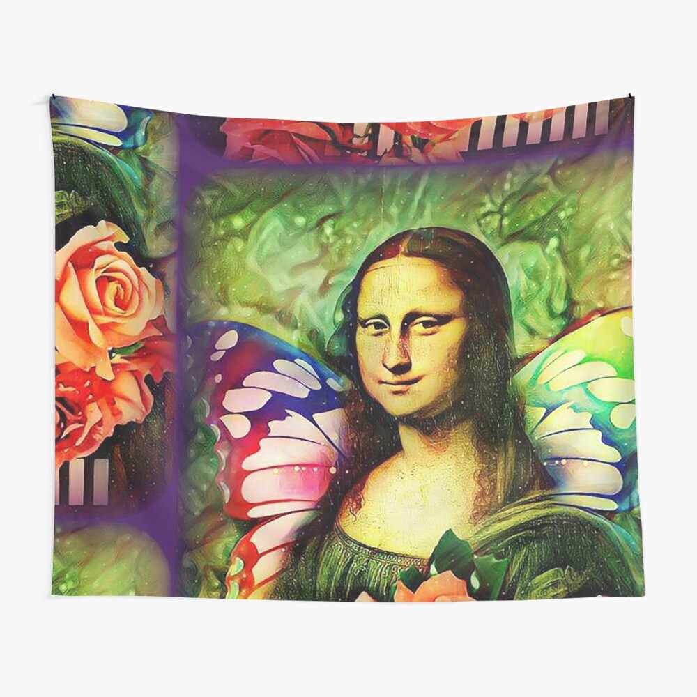 Butterfly Mona Lisa Wall Tapestry
