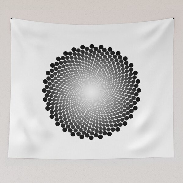 Item preview, Vortex Fractal optart optical illusion black dots white background wooh! designed and sold by OptLuv.