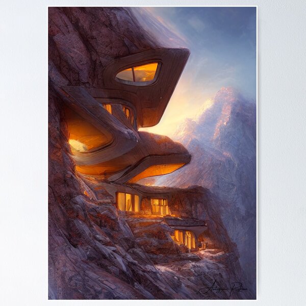 Item preview, Landscape, Architecture, sunrise, sunset, mountain lovers, cinematics, ai generated art, ai generated landscape, computer generated art. designed and sold by AutogenicReform.