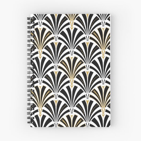 Item preview, Art Deco fan pattern, black and white designed and sold by Marymarice.