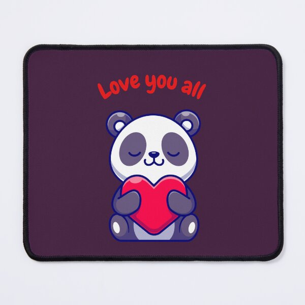 Item preview, Cute cartoon panda.Red heart designed and sold by Fufustyle.