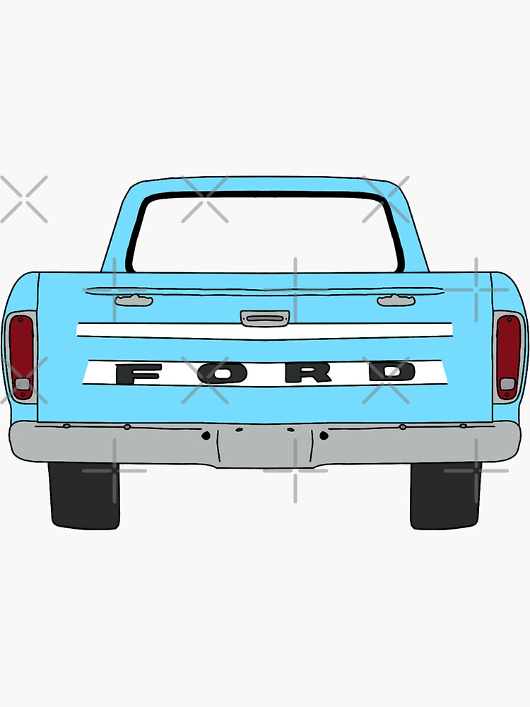Blue 70s Ford Truck | Sticker
