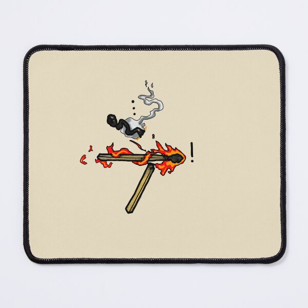 Item preview, Match Stick Fatality - tattoo style art - fire and smoke designed and sold by Dopamine Dumpster.