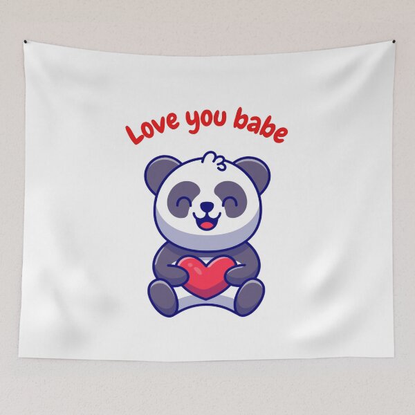 Item preview, Cute cartoon panda.love you babe designed and sold by Fufustyle.
