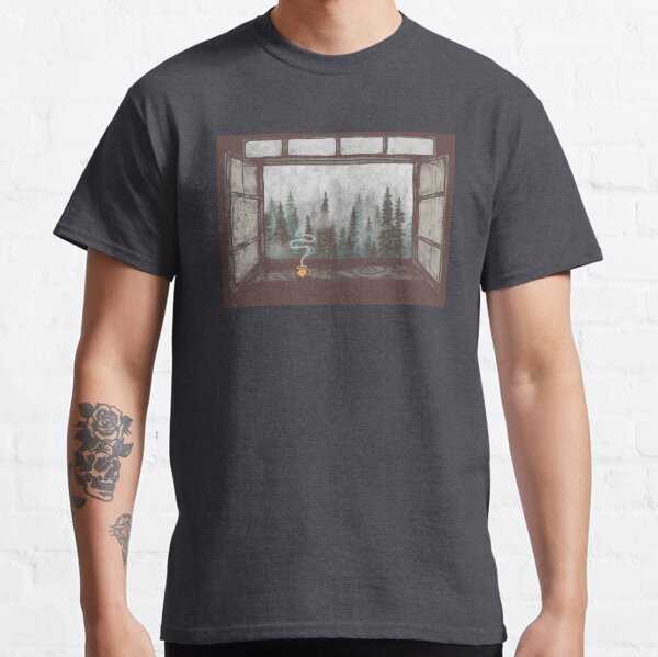 Foggy Forest Window || Cozy Fall Illustration Classic T-Shirt