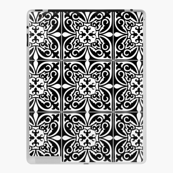 Moroccan tile - white and black iPad Skin