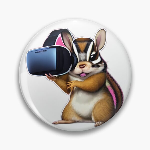 Artikelvorschau, Süßer Chipmunk Neugierig auf VR-Headset entworfen und verkauft von Digital-Davinci.