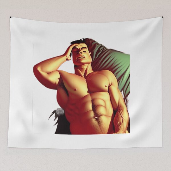 Item preview, sleeping hunk-green pillow designed and sold by zheworkstudio.