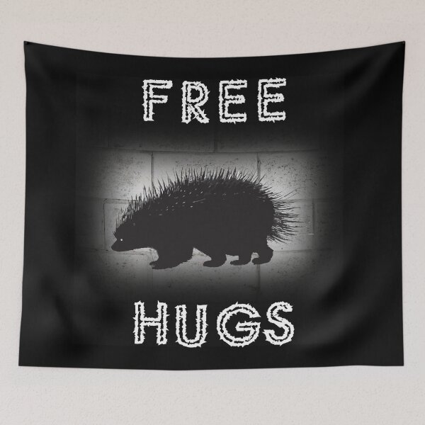 Item preview, Spiky Porcupine "Free Hugs" Dark Mode designed and sold by EPAvenue.