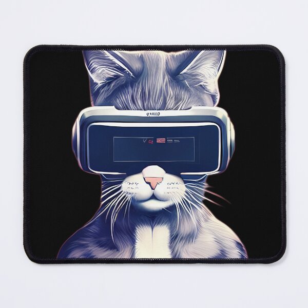 Item preview, Cool Grey Cat wearing VR Headset in the Metaverse designed and sold by Digital-Davinci.