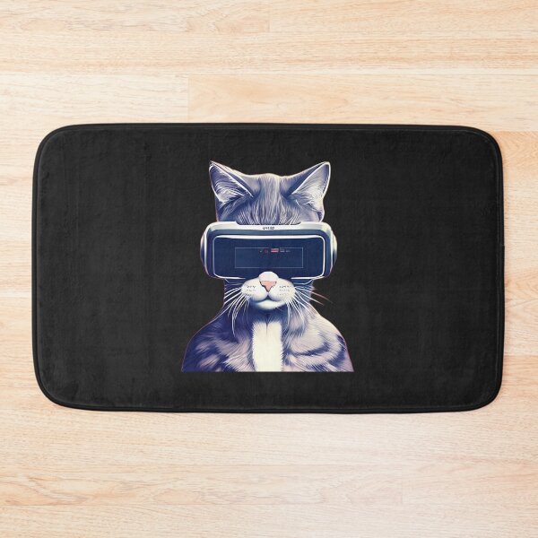 Item preview, Cool Grey Cat wearing VR Headset in the Metaverse designed and sold by Digital-Davinci.