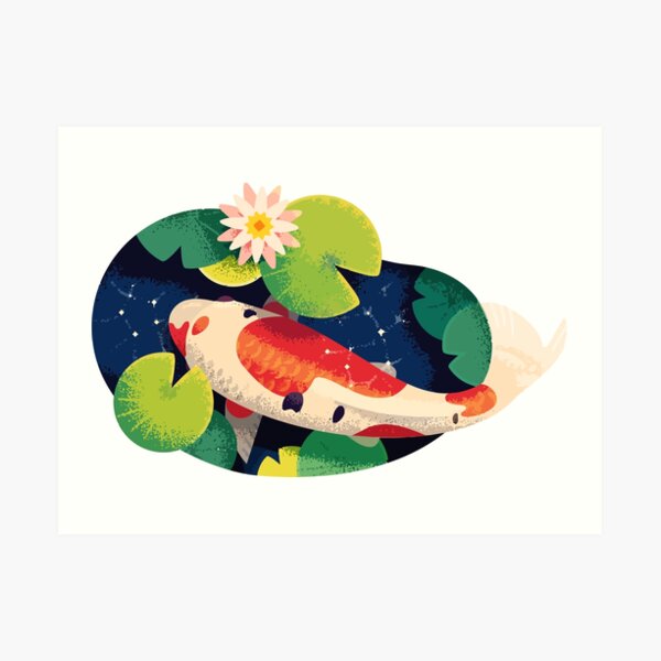 Koi Fish Pond Art Print