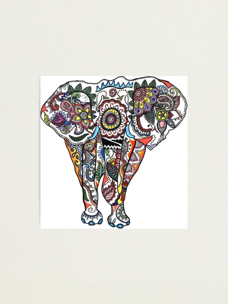 illustrative elephant ganesh drawing photographic print by claireandrewss redbubble redbubble