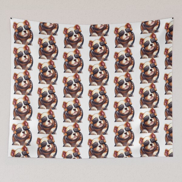 Item preview, Dog Corgi Puppy wearing retro VR Glasses designed and sold by Digital-Davinci.
