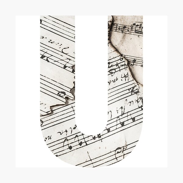 Item preview, Sheet Music Alphabet Letter 'U' designed and sold by AJGDesignsByAsh.
